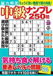 脳力判定 中級ナンプレ250問　Vol.28
